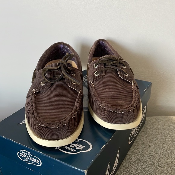 Sperry Top-Sider Women's A/O 2-eye Grey washed Corduroy Boat Shoe, color: brown - Picture 8 of 14